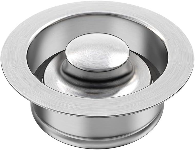 Stainless Steel Sink Flange and Stopper - Universal 3-1/2 Inch Drain Fit for Garbage Disposal Replacement Accessories (Brushed)