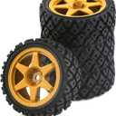 1/10 RC On Road Tires Rubber Rally Tyres and Wheels Rims 12mm Hex for 1/10 Scale RC Racing Drift Car HPI KYOSHO Tamiya XV01 XV02 TA06 TT01 TT02 PTG2 144001 A959 4PCS