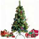 4FT Artificial Christmas Tree - Small Decorated Xmas Tree with Tripod Stand, Easy Setup, for Indoor Use