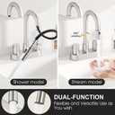 Stainless Steel Brushed Nickel Bathroom Faucet with Pull Out Sprayer, Dual-Function Spout Bathroom Sink Faucets, 4 Inch Two Handle Utility Sink Faucet with Sprayer 3 Hole, Pet Shower, RVs