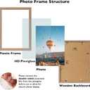 JCJMY 10x14 Rustic Brown Picture Frame Set of 3, Horizontal and Vertical Formats for Wall Hanging, 10 x 14 Wall Gallery Poster Photo Frames with Shatter Resistant Plexiglass, 3 Pack, Rustic Brown