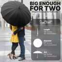 Royal Walk Large Umbrella for 2 Persons - 54 Inch Automatic Open, Wind Resistant, Fast Drying, Strong 16 Ribs, Travel 120cm