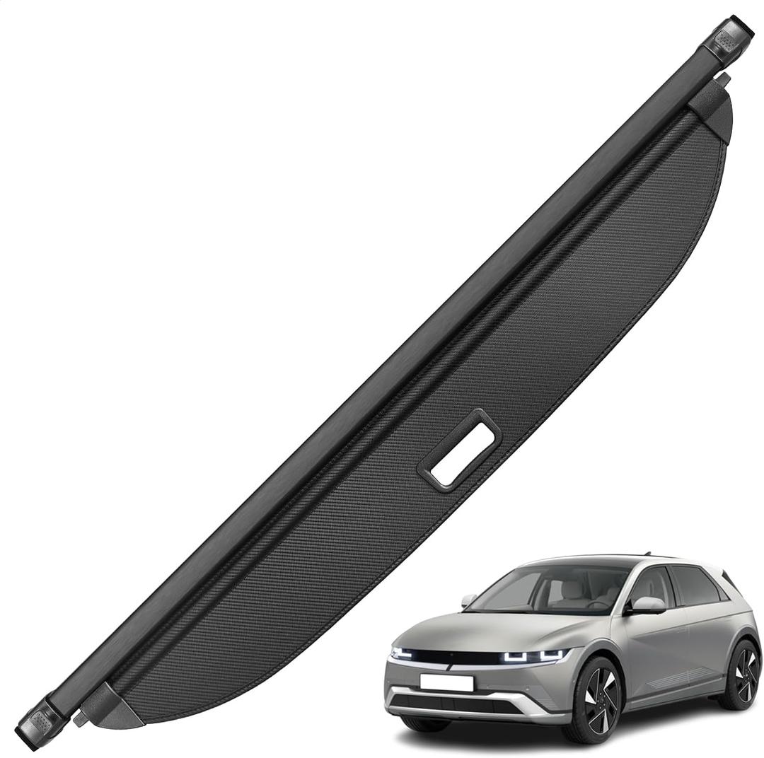 Trunk Cargo Cover for Hyundai Ioniq 5 2026 2025 2024 2023 2022, with Carbon Fiber Texture, Anti - Peeping Retractable Security Shade for Privacy, Ioniq 5 Accessories