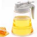 12 Oz Syrup Dispenser  No-Drip Pourers for Maple Syrup, Oil Dispenser Bottle with Non-Slip Handle, Honey Jar & Sirop Container, Reusable Syrup Bottle for Kitchen (Gray)