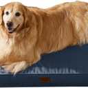 BFPETHOME Outdoor Dog Bed for Large Dogs, Waterproof, Orthopedic with Removable Washable Cover, Egg Crate Foam - 30 x 20in, Navy