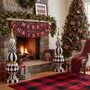 Jenaai 24" Large Black and White Checkered Decor Resin Home Halloween Decor
Christmas Black White Figurine Decor, Holiday Winter Modern Ornament, for Porch Yard Entryway Floor Mantel Fireplace Office