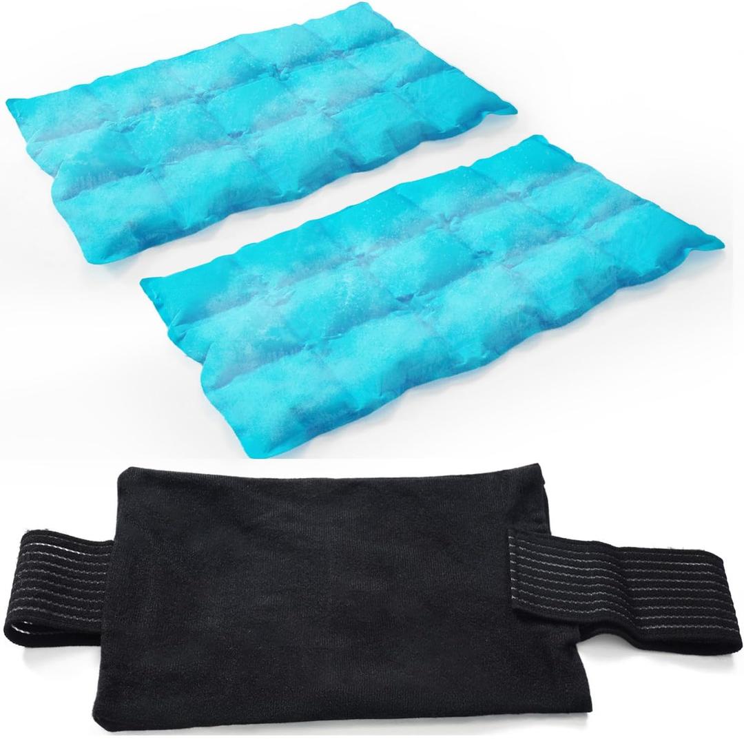 2 Ice Packs for Injuries Reusable, Cold and Hot Packs for Injuries, Joint Pain, Muscle Soreness, and Body Inflammation, Adjustable Ice Packs Wraps for Knees, Back, Shoulders, Arms, and Legs (Medium)