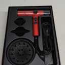 VGR 401 Negative Ionic Hair Dryer, Professional BLDC Motor Blow Dryer for Fast Drying, LED Display Low Noise Thermo and RPM-Control Hairdryer, Travel with Magnetic 1 Diffuser & 2 Nozzle, Red