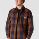 Carhartt Men's Loose Fit Heavyweight Flannel Long-Sleeve Plaid Shirt (Brown, XXXL)