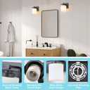 1 Light Modern Bathroom Light Fixtures Over Mirror, Black Vanity Lights for Bathroom Wall Sconces with Milky White Glass Shades, E26 Socket (Bulbs Not Included)