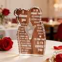 Valentine Day Acrylic Plaque Sign Romantic Gifts Engraved I Choose You for Home Acrylic Desk Decor Boyfriend Girlfriend Anniversary Birthday Gift Ideas for Her Him Couple Gift