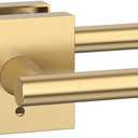 Asidrama 1 Pack Champagne Bronze Privacy Door Handles, Door Lever with Door Knobs Indoor for Bedroom or Bathroom, Heavy Duty Door Handles Interior with Locks for Left Right Sided Doors ZR01-097