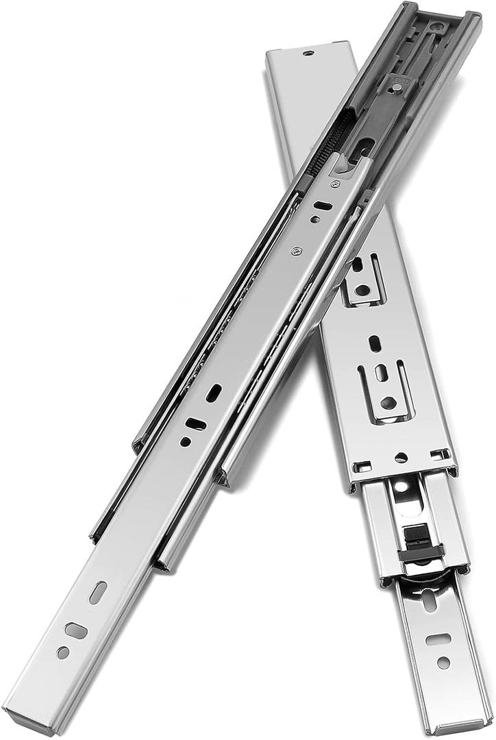 Gobrico 18 Inch 100 LB Capacity Full Extension Soft/Self Close Ball Bearing Side Mount Drawer Slides - 10 Pair Pack