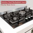 Stainless Steel Backsplash for Stove, Front Control Freestanding Range Universal Backguard, Stainless Steel Backsplash for Kitchen Stove Decor, 29.75" L5" W Fit for Most (Silver), 29.75" L 4.75" W