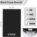 Elcoho 4 Pack Black Foam Board 24 x 36 Inch Thick Foam Core Board for Projects, Double-Sided Acid-Free Foam Poster Boards for Graduation DIY, Painting, Displaying, School and Craft Projects