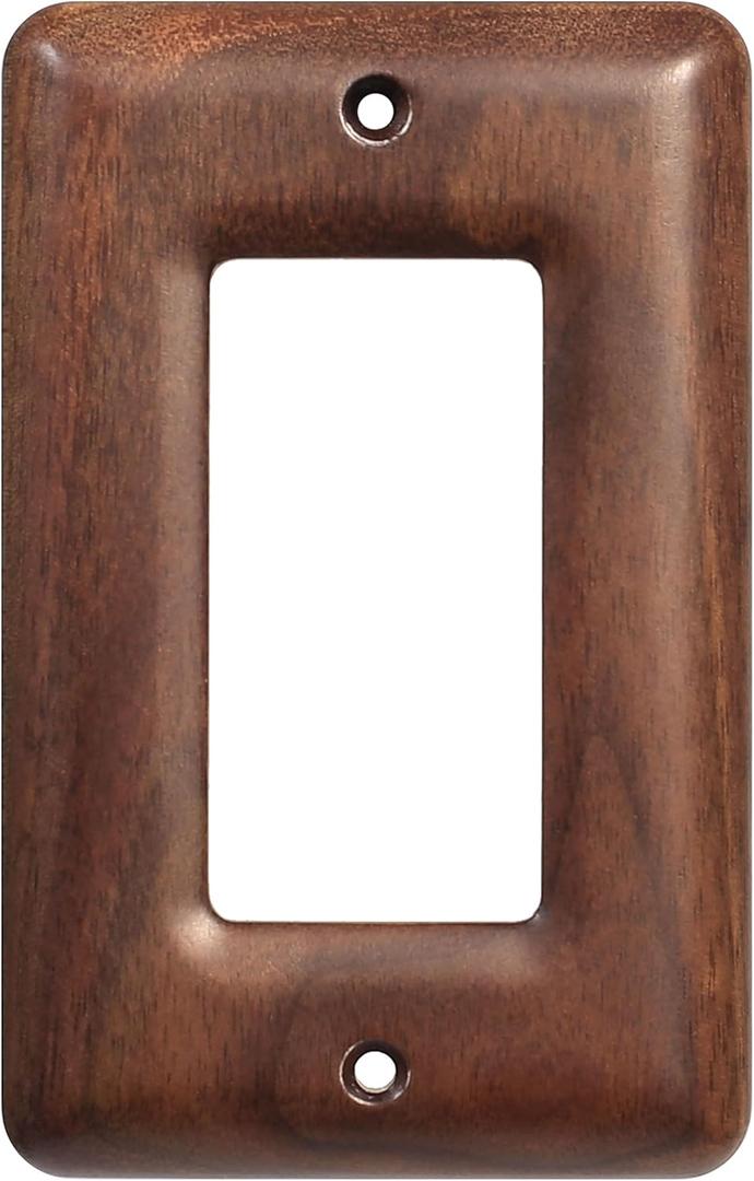 North American Walnut Switchplates and Outlet Covers Decorative Solid Wood Light Switch Cover for Stylish Dcor (Single Decorator)