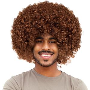 Joy Join Unisex Short Fluffy Afro Funny Wigs for Halloween,Holiday Party Clown Costume