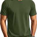Cotrasen Mens T-Shirts Short Sleeve Cotton Crew Neck Casual Basic Tee Shirt | Lightweight, Moisture Wicking, Soft, Cooling, Plain, Breathable, Tag-Free, Daily, Work, Travel, Going Out, Layering, XXL