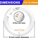 FC8T9/CW 22W and FC12T9/CW 32W Cool White Set, 8 inch T9 22 Watts Circular Light Bulbs, 12 inch 32 Watts Circline Fluorescent Bulb Round Ring Bulb CRI 80, G10q Prong