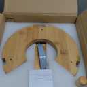 HBlife 8-10 Lbs Glass Rice Dispenser with Wooden Stand Flour and Cereal Container with Glass Measuring Cup Pantry Food Organization Storage Bin with Airtight Bamboo Lid, 5L