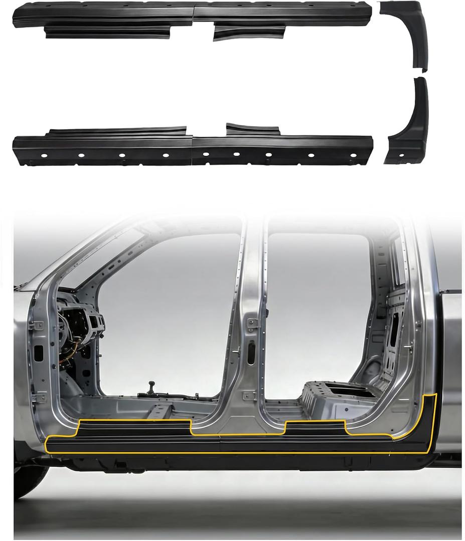 Mountainpeak 6pcs Rocker Panel Cab Corner Kit Fit for 2014-2018 Chevy Silverado & Gmc Sierra Extended Cab Body Panel Covers
