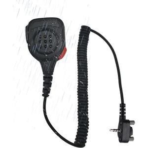 2 x Walkie Talkie Shoulder Mic 3.5mm Screw in Speaker Microphone 3.5mm Jack for Motorola Vertex Standard Radio vx-261 vx261 vx 261 evx-261 evx s24 evx-s24 evx-534(IP65 Waterproof) (Black)