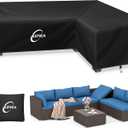 Kipiea Patio L-Shaped Sectional Sofa Cover, 420D Heavy-Duty Oxford Fabric Outdoor Sectional Cover with 6 Windproof Buckles, No Tears Anti UV No Fading (Right Facing, 104" x 83" L x 33.5" D x 31" H)