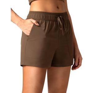 Colorfulkoala Womens Mid-Rise Casual Shorts with Adjustable Waistband 4 Pockets 3.5" Inseam for Lounge Running Strolling (Black)