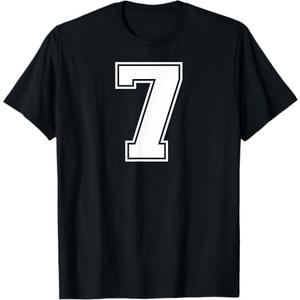 7 Number Seven Team Sports Graphic Varsity Matching T-Shirt