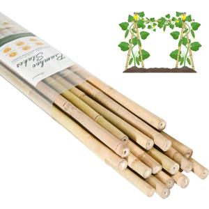 Cambaverd Bamboo Stakes 7 Feet, Natural Plant Stakes for Tomatoes, Climbing Plants Support, Tall Garden Stake - 15 Pack Bamboo Poles