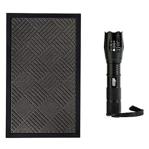 GORILLA GRIP Rubber Doormat Size 72x24 in Gray Diamond