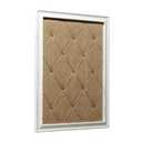 Antique White Linen Fabric Pin Board, 21"×27" Message Board Wall Decor, Burlap Bulletin Board Picture Memo Board, Large Cork Boards for Walls with Frame, Vision Board for Farmhouse Home,Office Decor