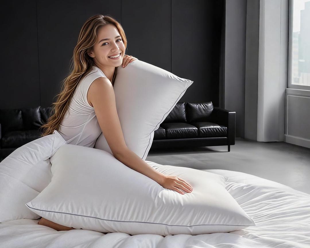 Canadian Goose Down Pillows King Size 80% Goose Down and 20% Goose Feathers, 1840+ Fill Power White Down Pillow with 800 Thread Count Cotton Shell, Ultra Comfort Bed Pillows(White 20"x36" 1 Pack)