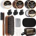 15Pcs Shoe Care Kit, Shoe Polish Brush Cleaning Kit Black Brown Neutral Oil Gentle Care for Shoes, Leather Boots Care Shoe Shine Kit with Men & Women