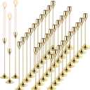 Mumufy 30 Pcs Candle Holders Taper Candlestick Metal Tall Candle Holders Table Centerpieces for Wedding Party Home Decorations, Fits 3/4'' Thick(Imitation Gold)
