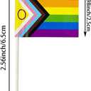 2 x stidsds 100 Pcs Pride Rainbow Flag New Intersex Progress Toothpick Flags Mini Small Gay LGBTQ Cupcake Toppers Stick Flags Banner Rainbow Party Cocktail Fruit Decoration