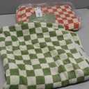 Jacquotha Checkered Bath Towels for Bathroom Decor, 2 Pack Shower Towels 55" x 27.5", Super Soft and Quick Dry (Orange + Green), Colorful for Swim Pool Beach