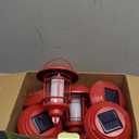 Dynaming 6 Pack Christmas Solar Flame Garden Lights Outdoor, Dual Use Flickering Flame Torch Candy Cane Pathway Marker, Xmas Hanging Lantern Lights, Waterproof & Auto On/Off for Patio Walkway Driveway (Red and White)