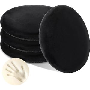 4 Pcs Round Memory Foam Chair Cushion 13'' Round Bar Stool Cushion Soft Memory Foam Anti Slip Seat Lumbar Support Pillow Home Decor Christmas Winter Gift for Bar Kitchen Living Room(Black)