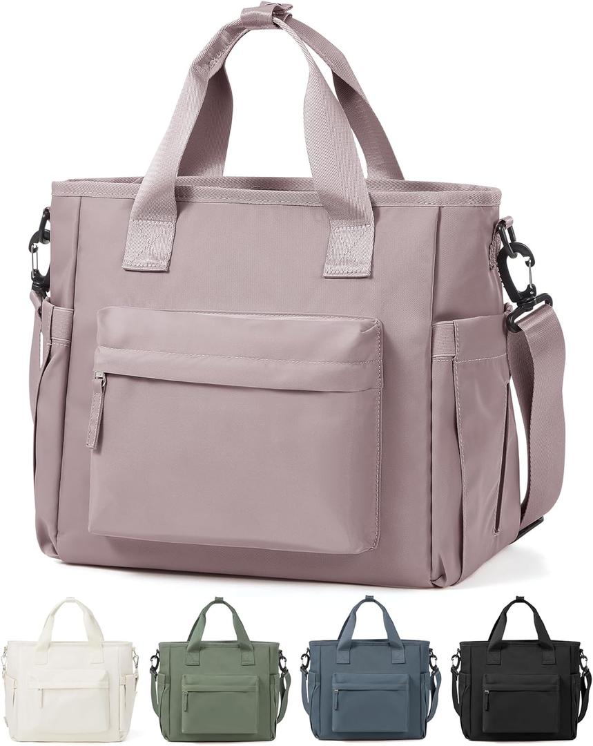 Insulated Lunch Bag Women Large Lunch Tote Bag with Shoulder Strap Adult Lunch Box Lunch Bags for Women Men Lunch Boxes for Work Pink Purple with Water Bottle Holder (16.5L)