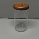 1 Pack,Glass Food Storage Container with Wooden Lids Coffee Jar Sugar Canister Airtight Food Storage Container Coffee Container for Nut Spice Candy Loose Tea