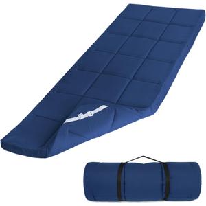SPRINGSPIRIT Cot Mattress Topper (Improved Thickness), Foam Quilted Pads for Camping, Soft Comfortable Sleeping Cot Mattress Pad Only, Camping Pad 75"x30" for Camp Cot/Rv Bunk/Narrow Twin Beds, Navy (30x75 Inch (Pack of 1))