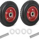 8 Inch Caster Wheels, Industry & Farms All-Terrain Heavy Duty Rubber Caster Wheel,Metal Ball Bearing Wheels Load 1200lbs,for Logging Cart, Dolly, Trolley, Wagon and Chicken Coop