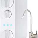 iSpring RO500-BN, NSF Certified Tankless RO Reverse Osmosis Water Filtration System, 500 GPD Fast Flow, Brushed Nickel Faucet, 2:1 Pure to Drain Ratio, White