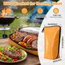 21" Insulated BBQ Blanket for Resting Meat, 9 Pcs Griddle Accessories Set, Heat Resistant Gloves, Stainless Steel Griddle Spatula, Tongs& Brushes, Meat Press, Gift for Men, Dad, Grill Lovers