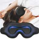 Sleep Eye Mask for Men Women, Weighted Sleeping Mask for Side Sleeper, Travel Blackout Night Blindfold Eye Shade Cover with Adjustable Strap (Obsidian)