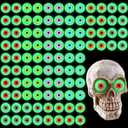 96 Pcs Halloween Eyeballs Luminous Mini Resin Eyeballs Glow in The Dark Eyeball Bulk Scary Horror Realistic Tiny Fake Eyeball Crafts for Halloween Party Favor(Cute)