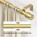 GXOACKJ Curtain Rods for Windows 28 to 48-60 Inches, 5/8 Inch Gold Adjustable Small Curtain Rod Set with Brackets for Bedroom Living Room