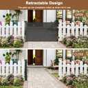 Weatherproof Outdoor Retractable Gate for Dogs with No Rust Stainless Steel Screws and Rods, 55" Wide Waterproof Retractable Baby Gates, Scratch-Resistant Mesh Safety Outdoor Pet Gate for Deck, Black