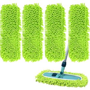 4PCS 14''~16'' Microfiber Dust Mop Pads Compatible with Leifheit 55210,Reusable Mop Refills,Replacent Wet Mopping Pad & Washable Dry Sweeping Cloths for Hardwood Floor/Tile/Marble Cleaning